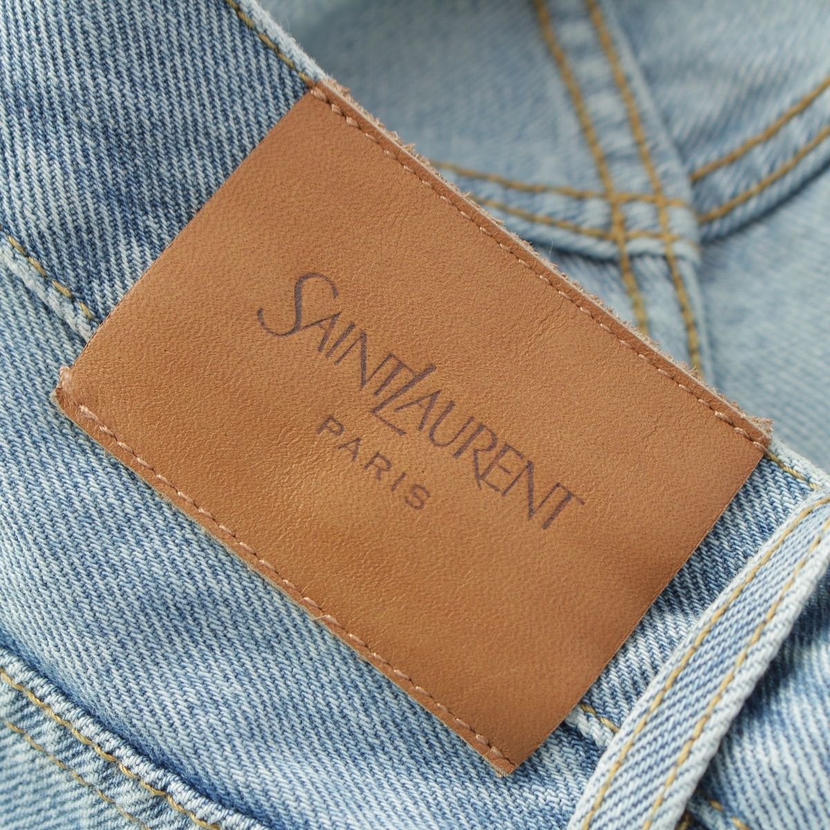 Saint Laurent Cotton Mid Straight Baggy Jeans Ice Wash Denim Pants Michigan — view 7