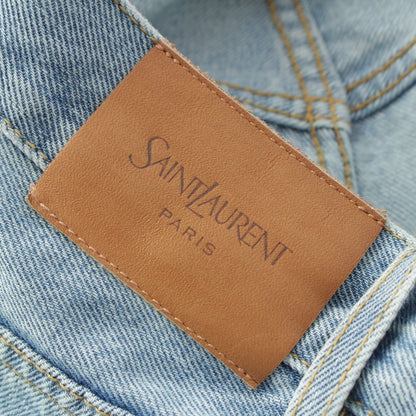 Saint Laurent Cotton Mid Straight Baggy Jeans Ice Wash Denim Pants Michigan — view 7