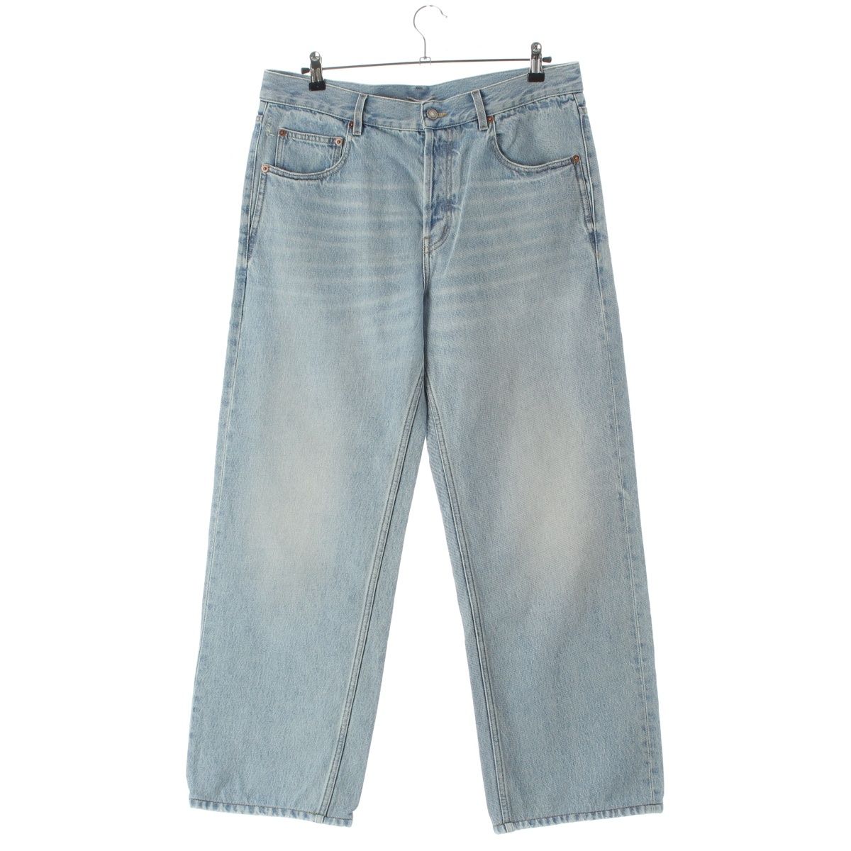 Saint Laurent Cotton Mid Straight Baggy Jeans Ice Wash Denim Pants Michigan
