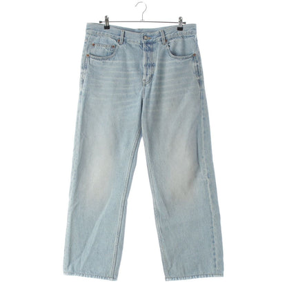Saint Laurent Mid Straight Baggy Jeans Ice Wash Denim Pants Michigan Blue 32