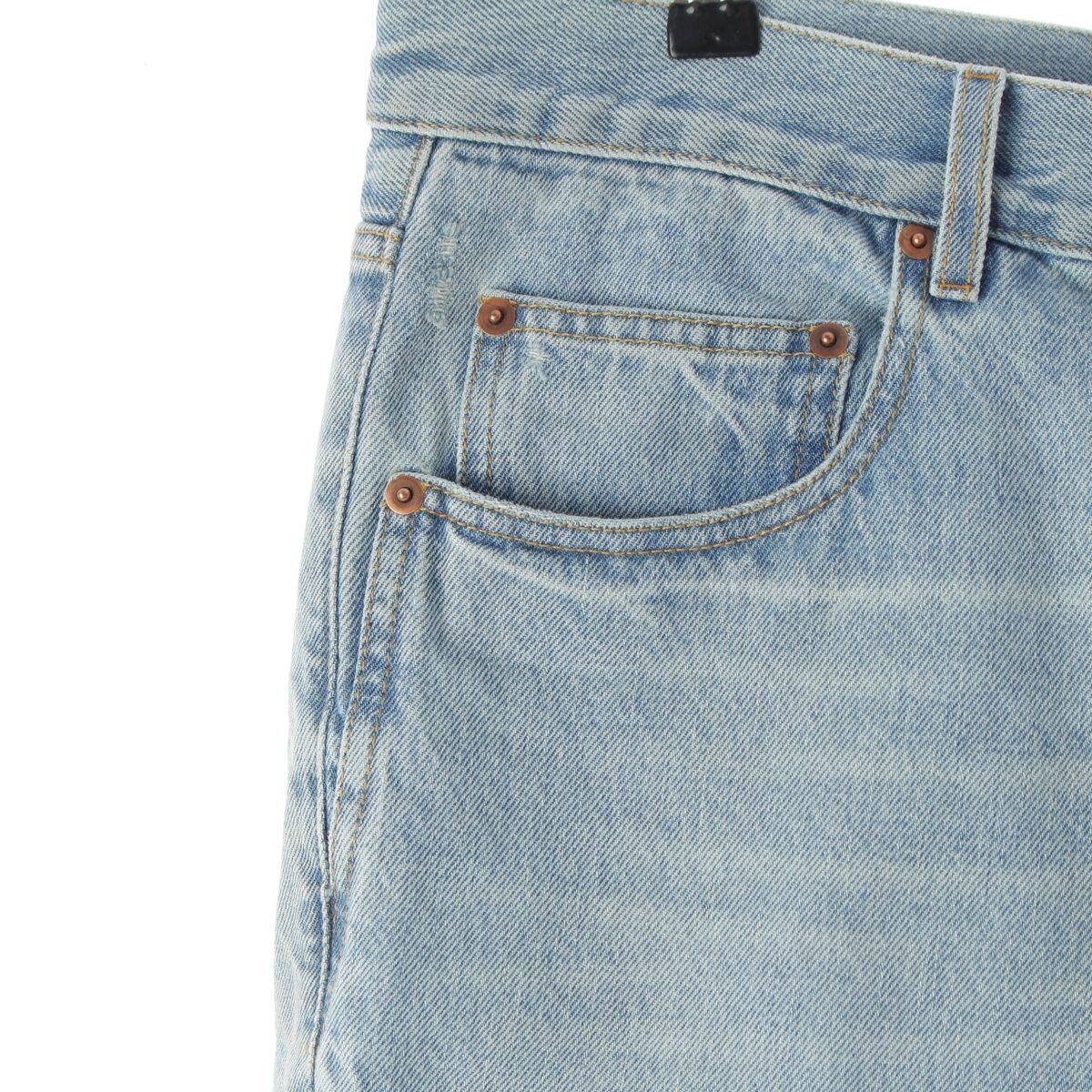 Saint Laurent Mid Straight Baggy Jeans Ice Wash Denim Pants Michigan Blue 32 — view 4