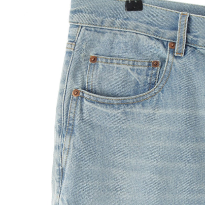 Saint Laurent Mid Straight Baggy Jeans Ice Wash Denim Pants Michigan Blue 32 — view 4