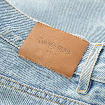 Saint Laurent Mid Straight Baggy Jeans Ice Wash Denim Pants Michigan Blue 32 — view 7