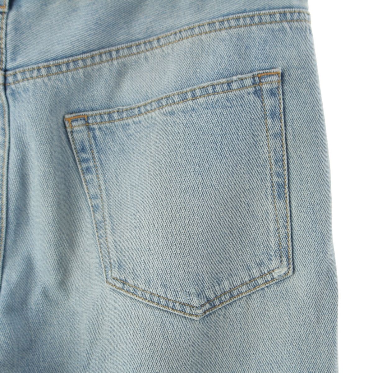 Saint Laurent Mid Straight Baggy Jeans Ice Wash Denim Pants Michigan Blue 32 — view 6