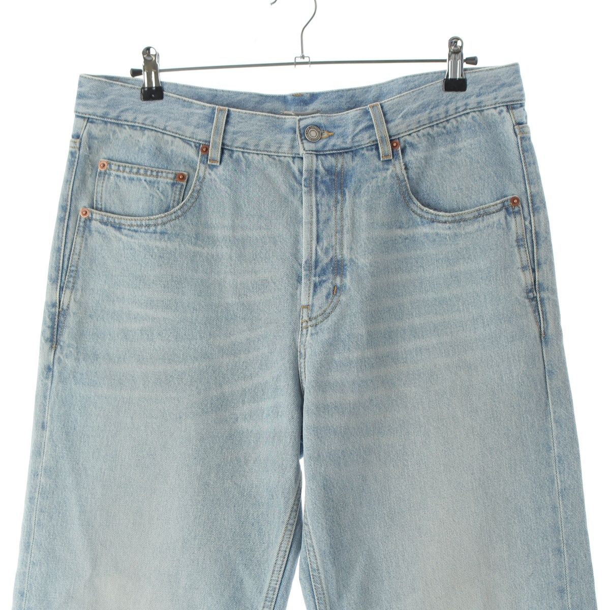 Saint Laurent Cotton Mid Straight Baggy Jeans Ice Wash Denim Pants Michigan — view 3