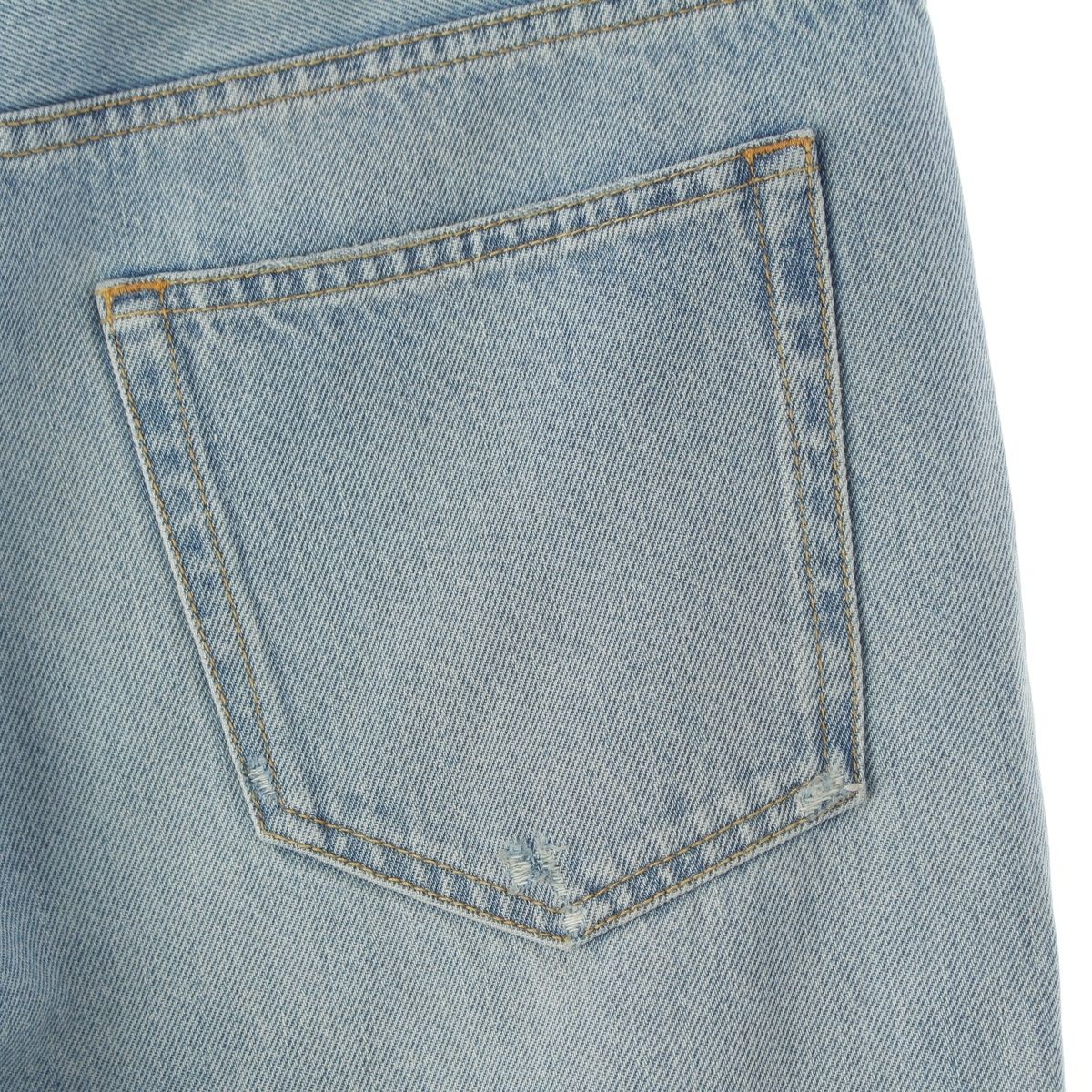 Saint Laurent Cotton Mid Straight Baggy Jeans Ice Wash Denim Pants Michigan — view 6