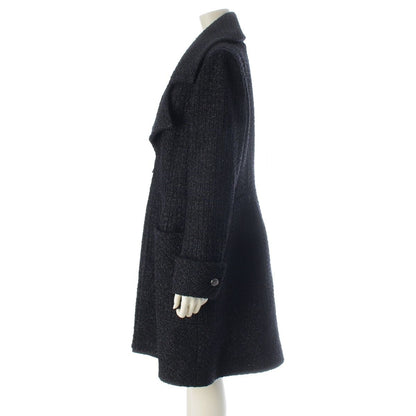 Chanel Coco Button Check Zip Up Black 42 Shoulder — view 3