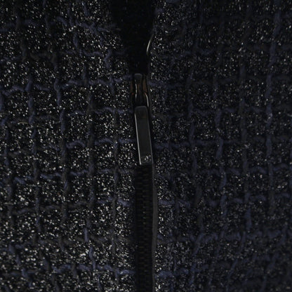 Chanel Coco Button Check Zip Up Black 42 Shoulder — view 7