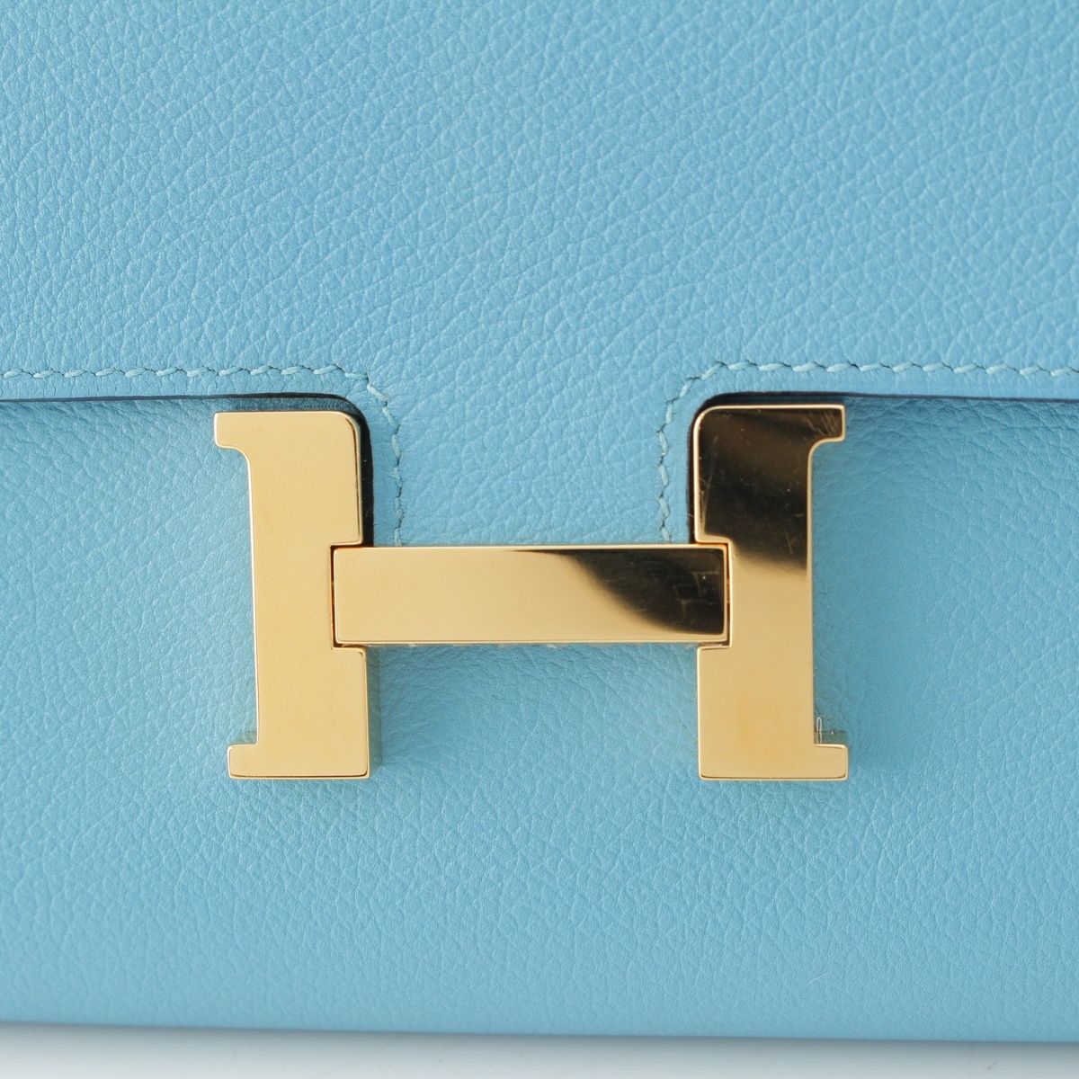 Hermes Constance Evercolor Wallet Gold Blue Dunor — view 4