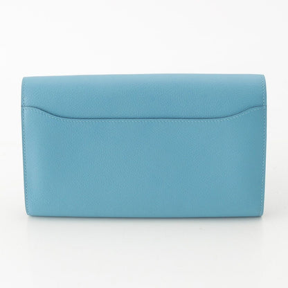 Hermes Constance Evercolor Wallet Gold Blue Dunor — view 2