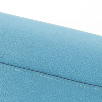 Hermes Constance Evercolor Wallet Gold Blue Dunor — view 5
