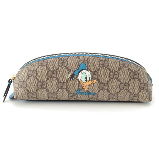 Gucci Disney GG Supreme Donald Duck Pen Case Stationery Beige Blue