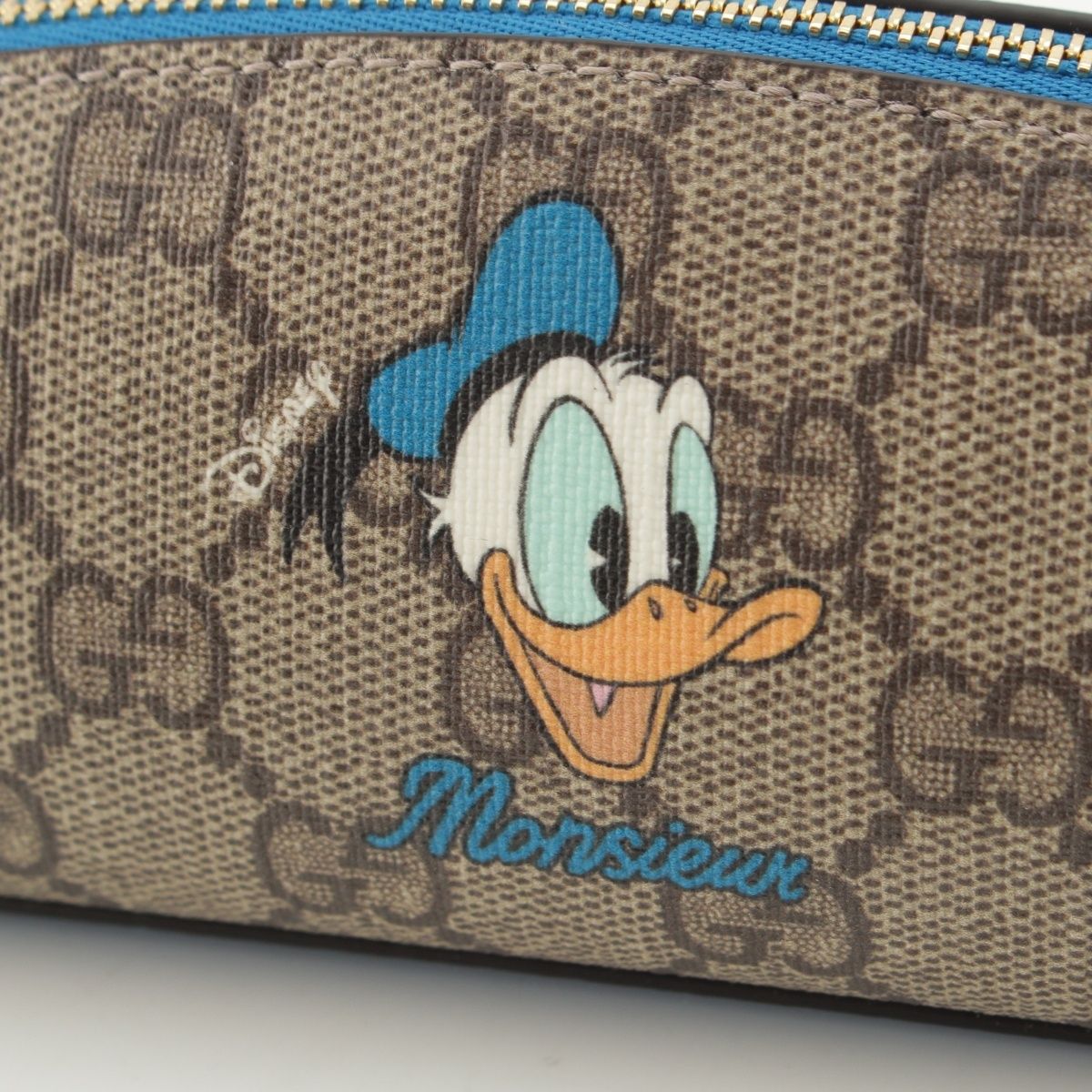 Gucci Disney GG Supreme Donald Duck Pen Case Stationery Beige Blue — view 8