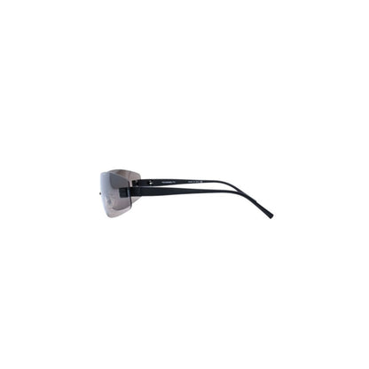 Chanel Rimless Shield Sunglasses Eyewear 120 CC Logo Black Brown — view 6
