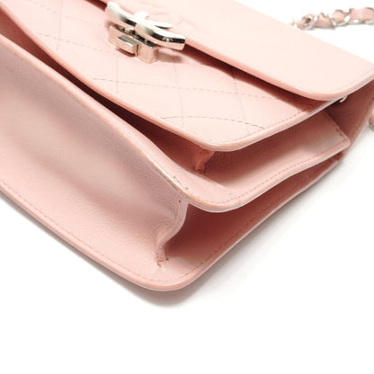 Chanel Shoulder Bag Half CC Logo Leather Chain — view 6