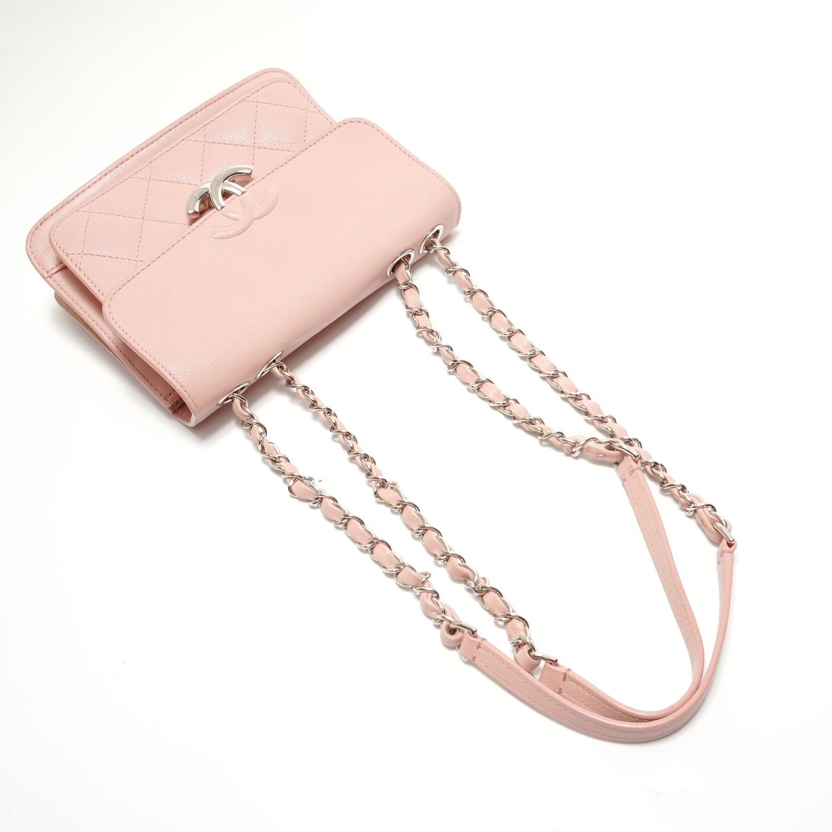 Chanel Shoulder Bag Half CC Logo Leather Chain — view 8