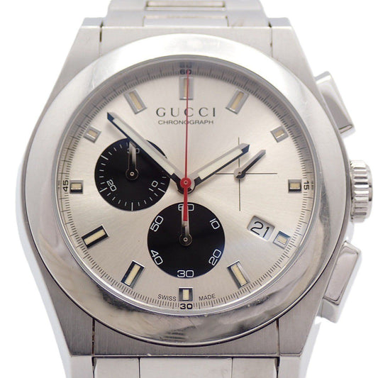 Gucci 115.2 Pantheon Chronograph Quartz Watch Silver Dial SS