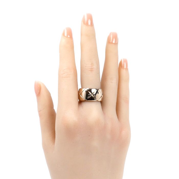 Chanel 18k Pink Gold Coco Crush Large Ring — view 7