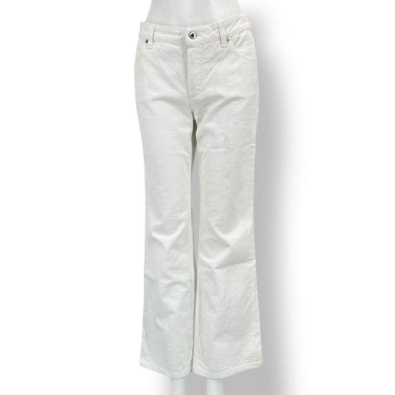 Louis Vuitton Monogram Denim Pants 42 White
