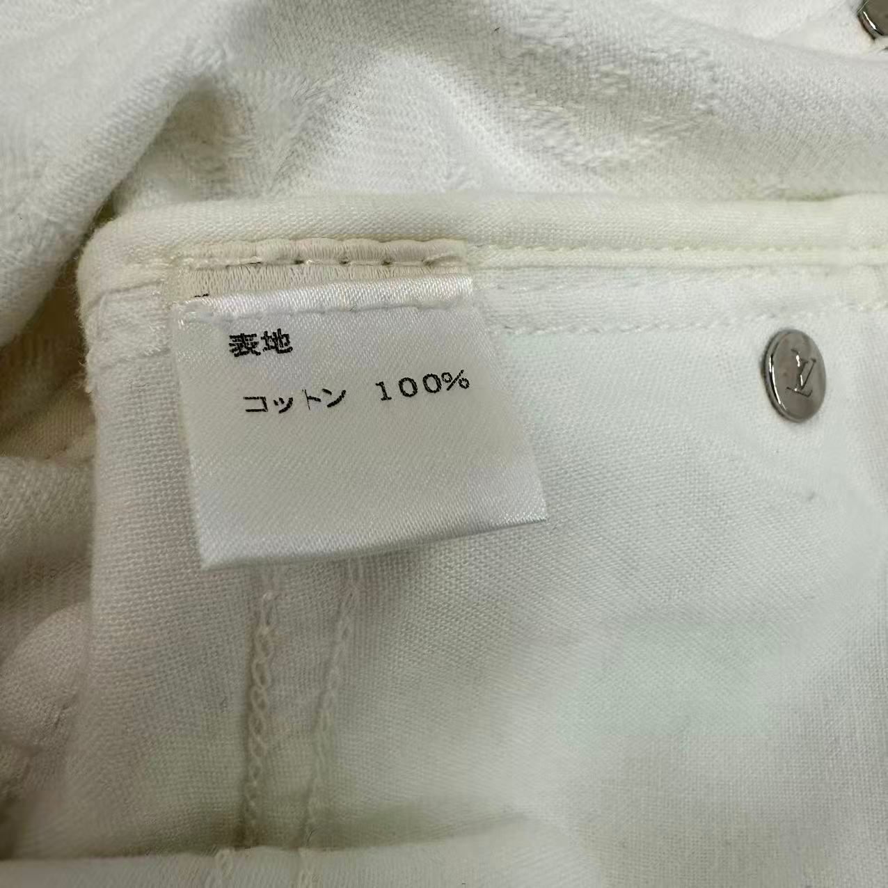 Louis Vuitton Monogram Denim Pants 42 White — view 4