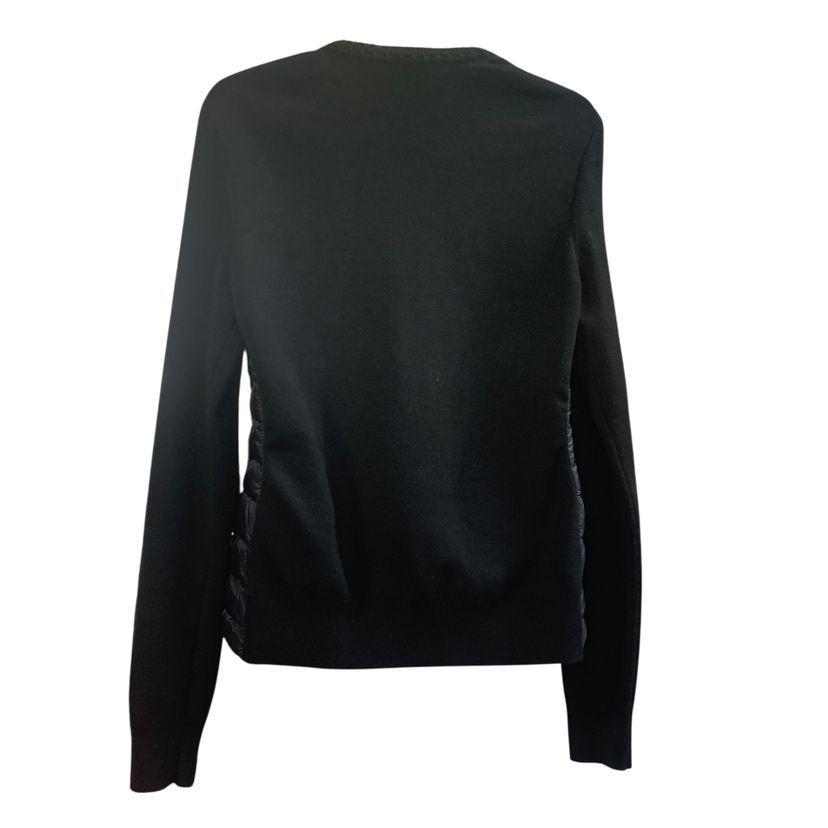 Moncler Cardigan Tricot Knit Contrast Down Jacket M Black — view 2