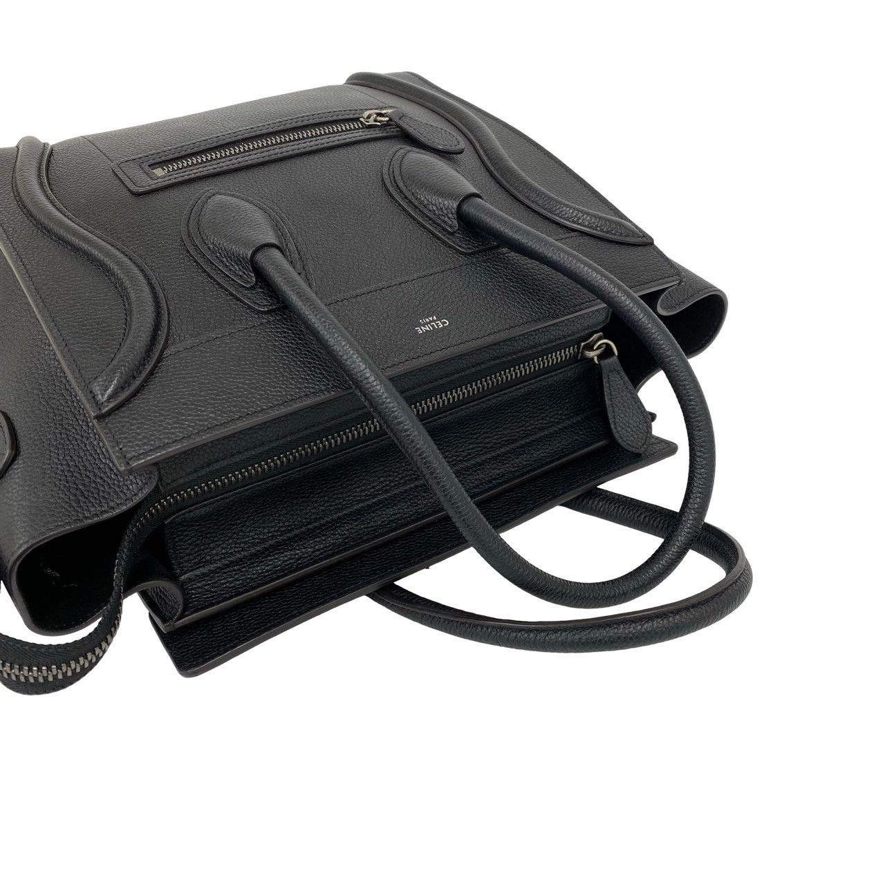 Celine Luggage Micro Leather Boston Bag Tote Black — view 4