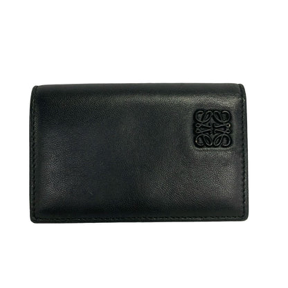 Loewe Business Card Holder Black Navy Leather