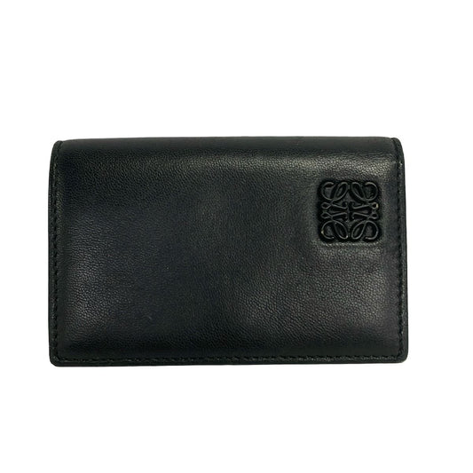 Loewe Business Card Holder Black Navy Leather