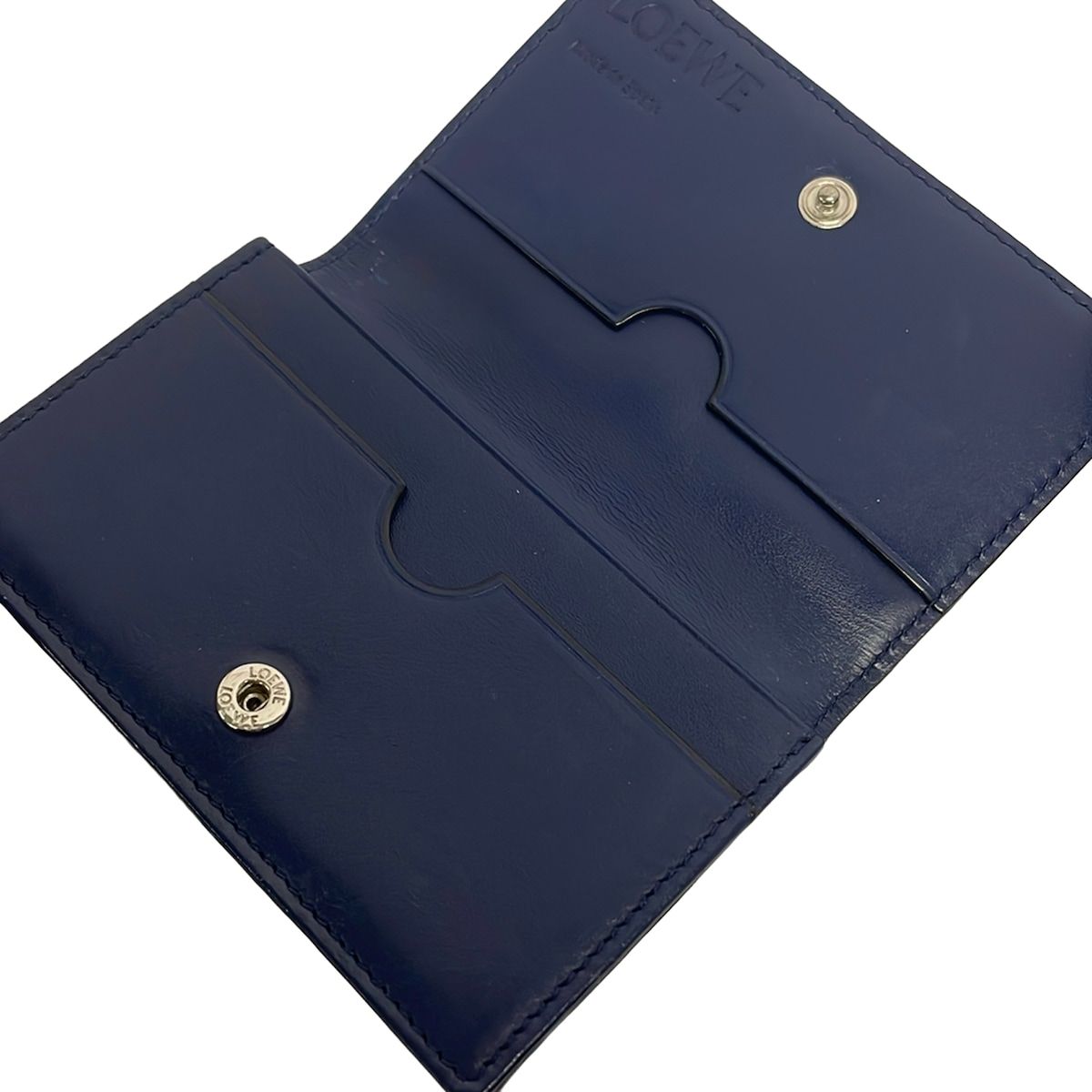 Loewe Business Card Holder Black Navy Leather — view 3