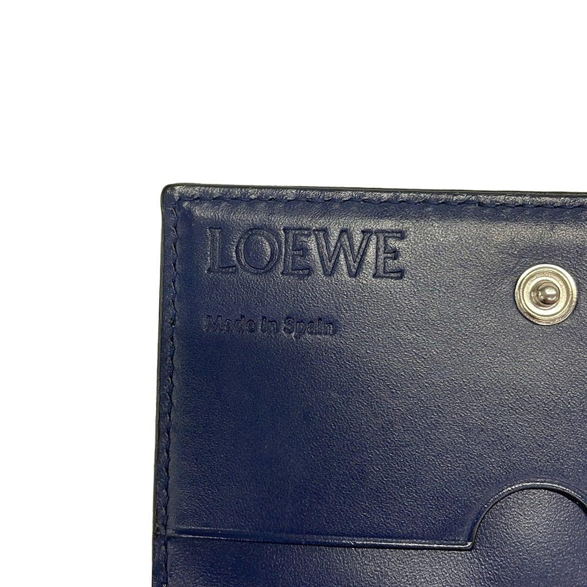 Loewe Business Card Holder Black Navy Leather — view 5