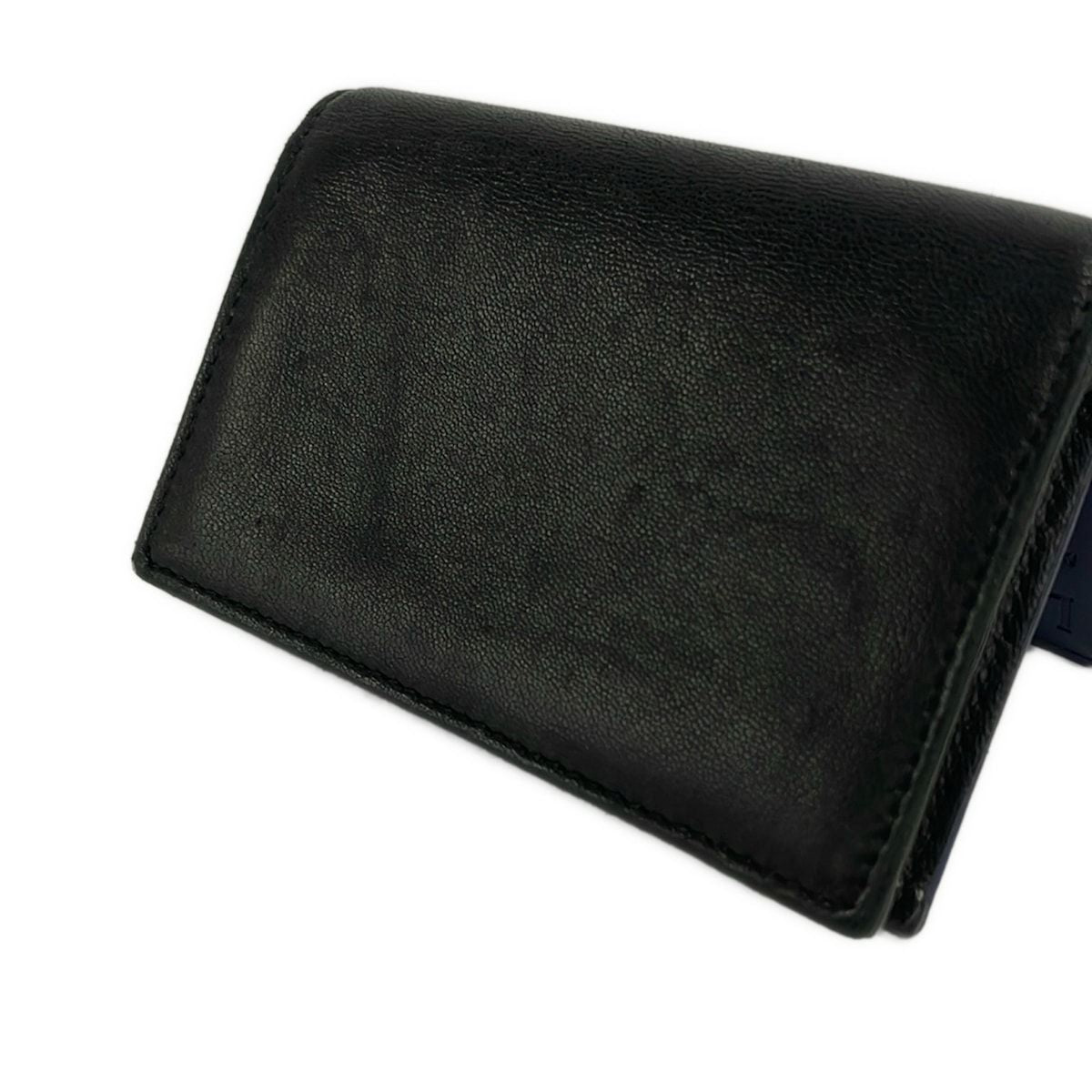 Loewe Business Card Holder Black Navy Leather — view 6
