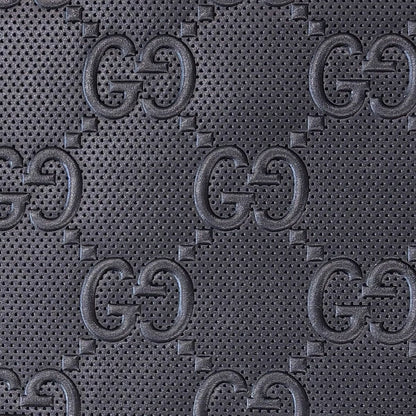 Gucci Clutch GG Embossed Leather Black Second with Wrist Strap — view 9