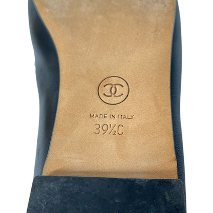 Chanel Loafers 39.5 C Black Pearl CC Logo Lambskin — view 6