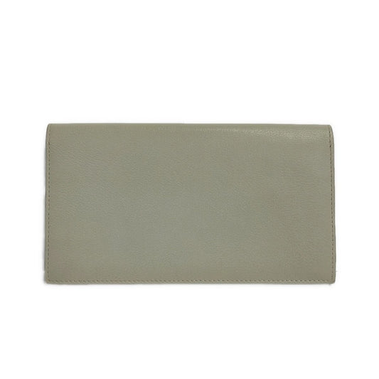 Hermes Wallet Citizen Twill Long Combine Pearl Gray Silver