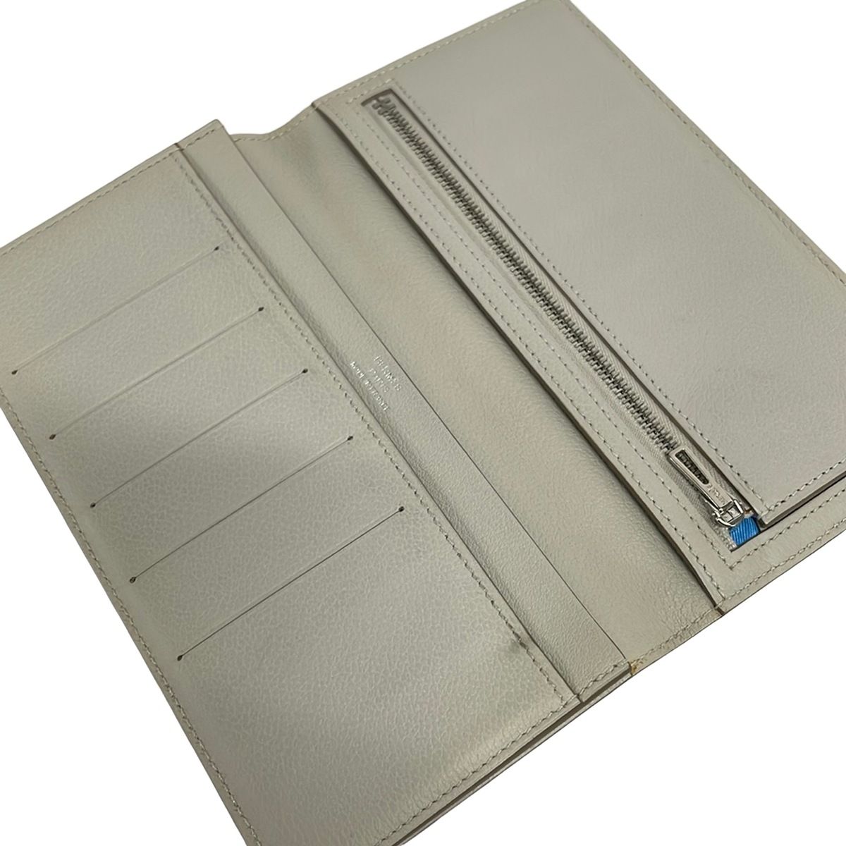 Hermes Wallet Citizen Twill Long Combine Pearl Gray Silver — view 3