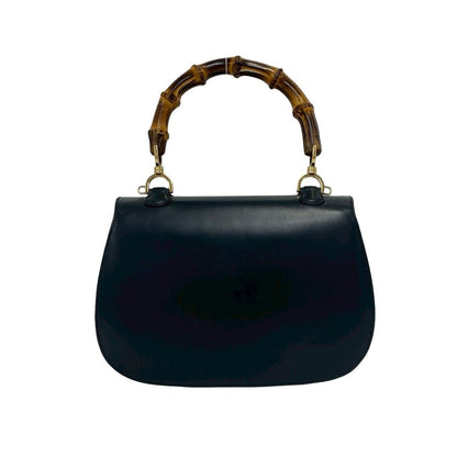 Gucci Vintage Bamb Leather 2-Way Shoulder Bag Black — view 3