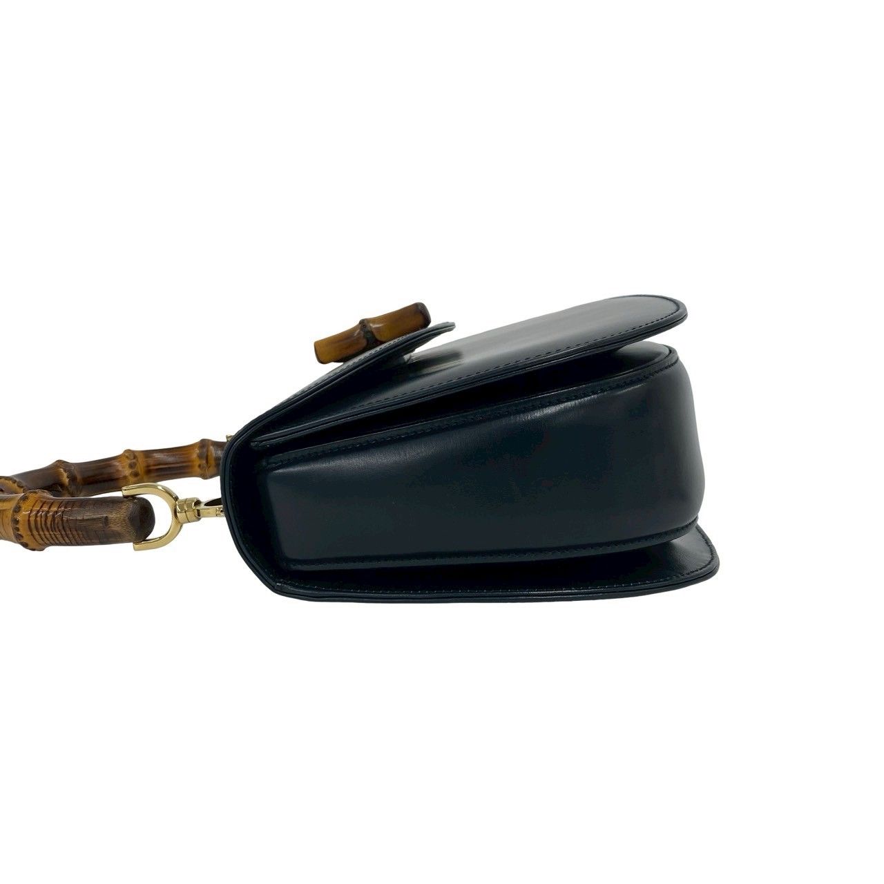 Gucci Vintage Bamb Leather 2-Way Shoulder Bag Black — view 5