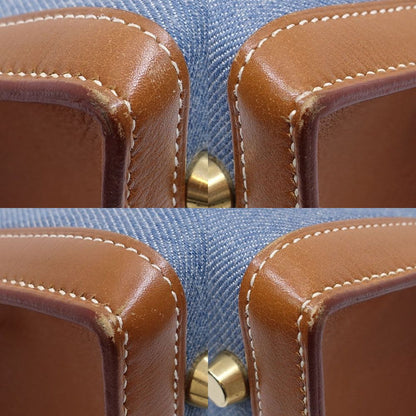 Hermes Kelly 32 Handbag Toilegin Leather Gold Blue Sellier — view 4