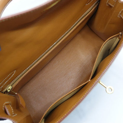 Hermes Kelly 32 Handbag Toilegin Leather Gold Blue Sellier — view 5