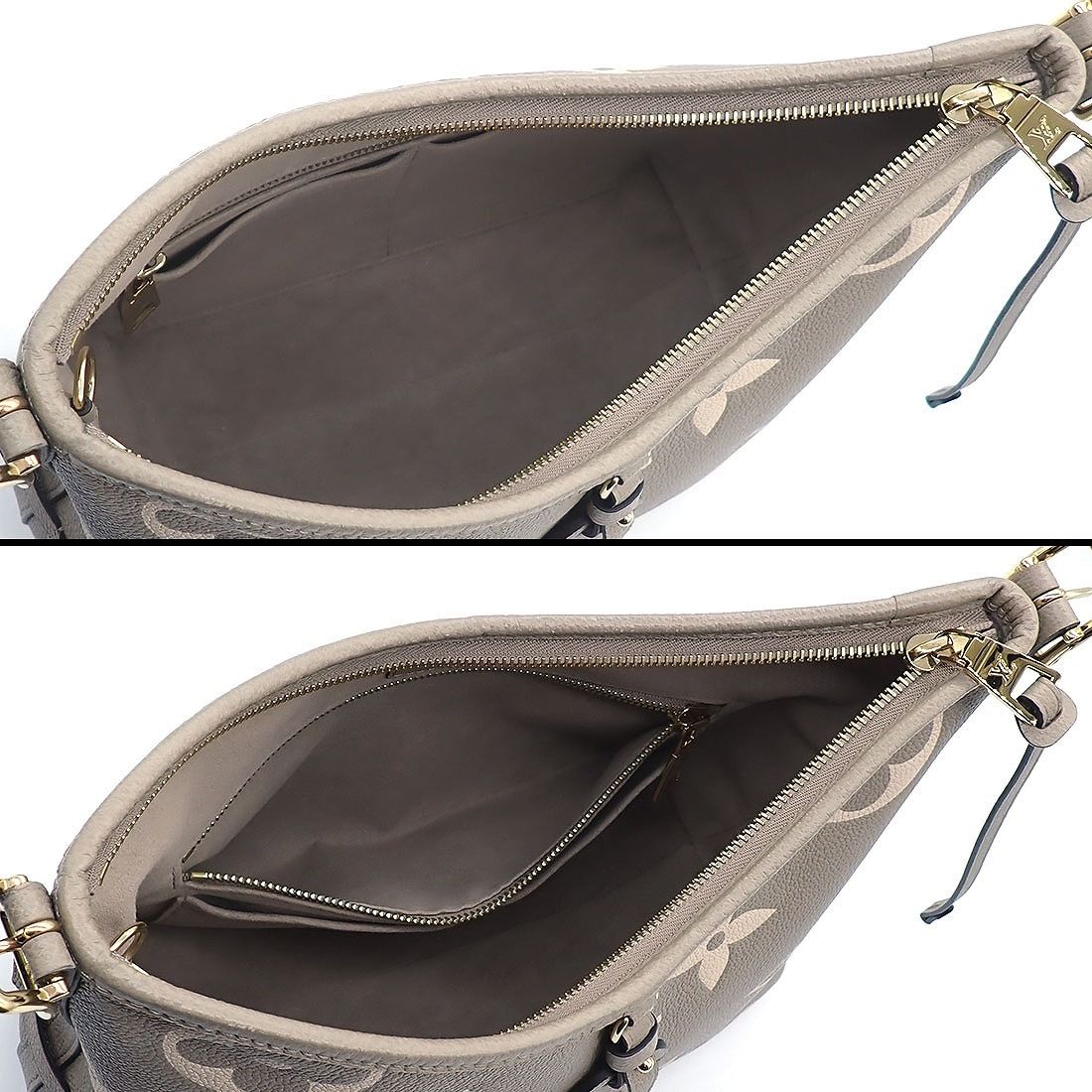 Louis Vuitton Bag Carryall Zip NM PM Tourtrelle Beige Monogram Empreinte — view 5