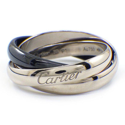 Cartier Ring Trinity Black Ceramic 18k White Gold