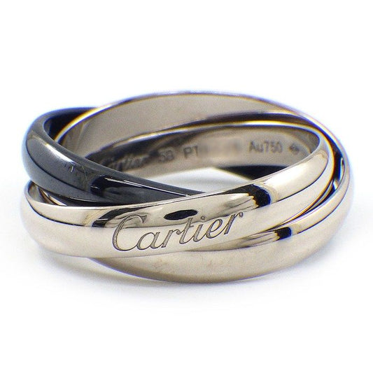 Cartier Ring Trinity Black Ceramic 18k White Gold