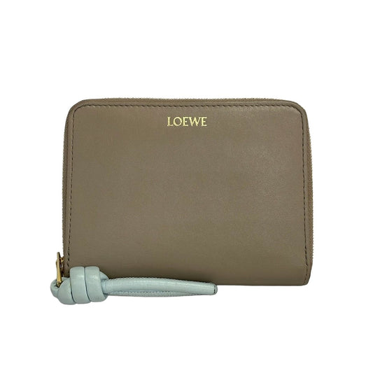 Loewe Bifold Wallet Gray Jew Light Blue Zip Around Leather