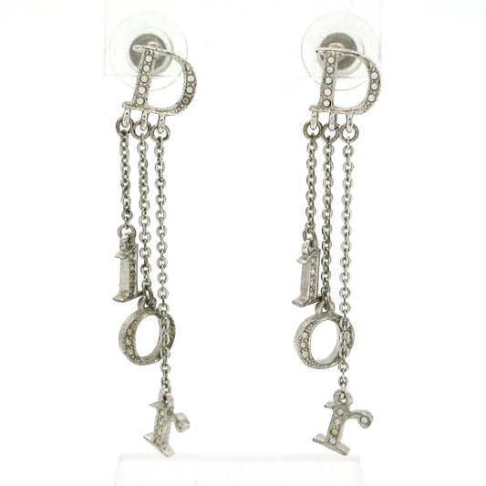 Dior Earrings Silver Clear Motif