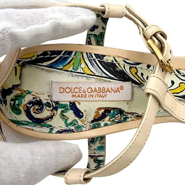 Dolce & Gabbana Sandals Beige Multicolor D&G Wood Plastic & — view 5