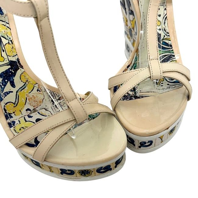 Dolce & Gabbana Sandals Beige Multicolor D&G Wood Plastic & — view 8