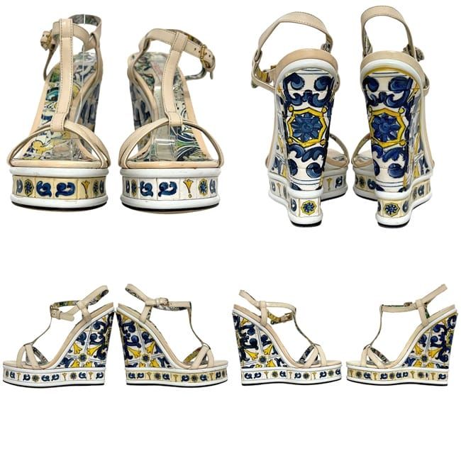 Dolce & Gabbana Sandals Beige Multicolor D&G Wood Plastic & — view 2