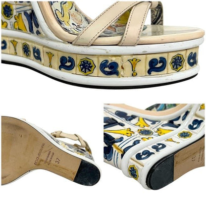 Dolce & Gabbana Sandals Beige Multicolor D&G Wood Plastic & — view 4