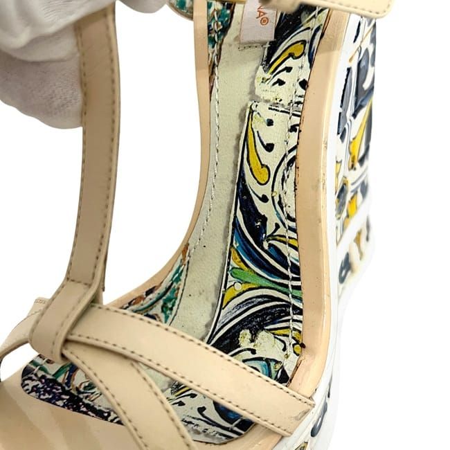 Dolce & Gabbana Sandals Beige Multicolor D&G Wood Plastic & — view 6