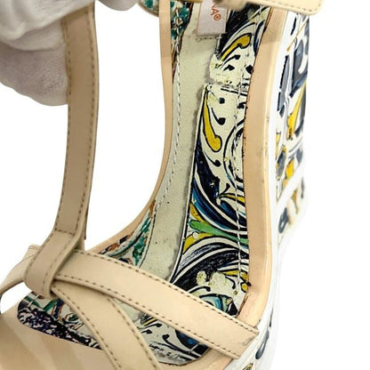 Dolce & Gabbana Sandals Beige Multicolor D&G Wood Plastic & — view 6